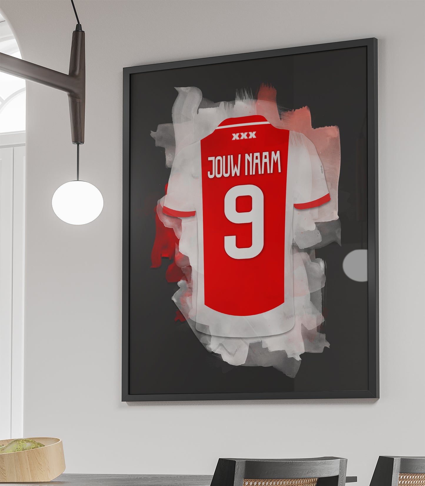 AFC Ajax ingelijste poster met naam en rugnummer - Ajax poster met personalisatie