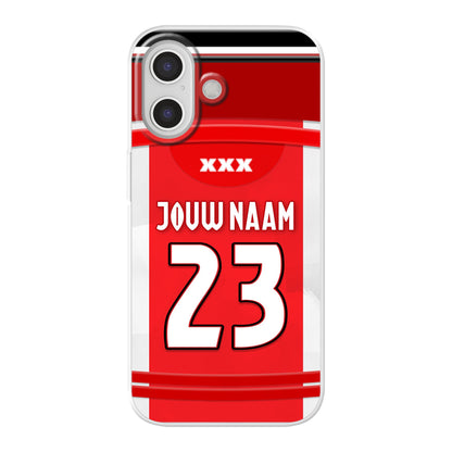 Ajax Amsterdam 2025-2026 telefoonhoesje met personalisatie - Apple iPhone telefoonhoesjes - Voetbal fan kado 