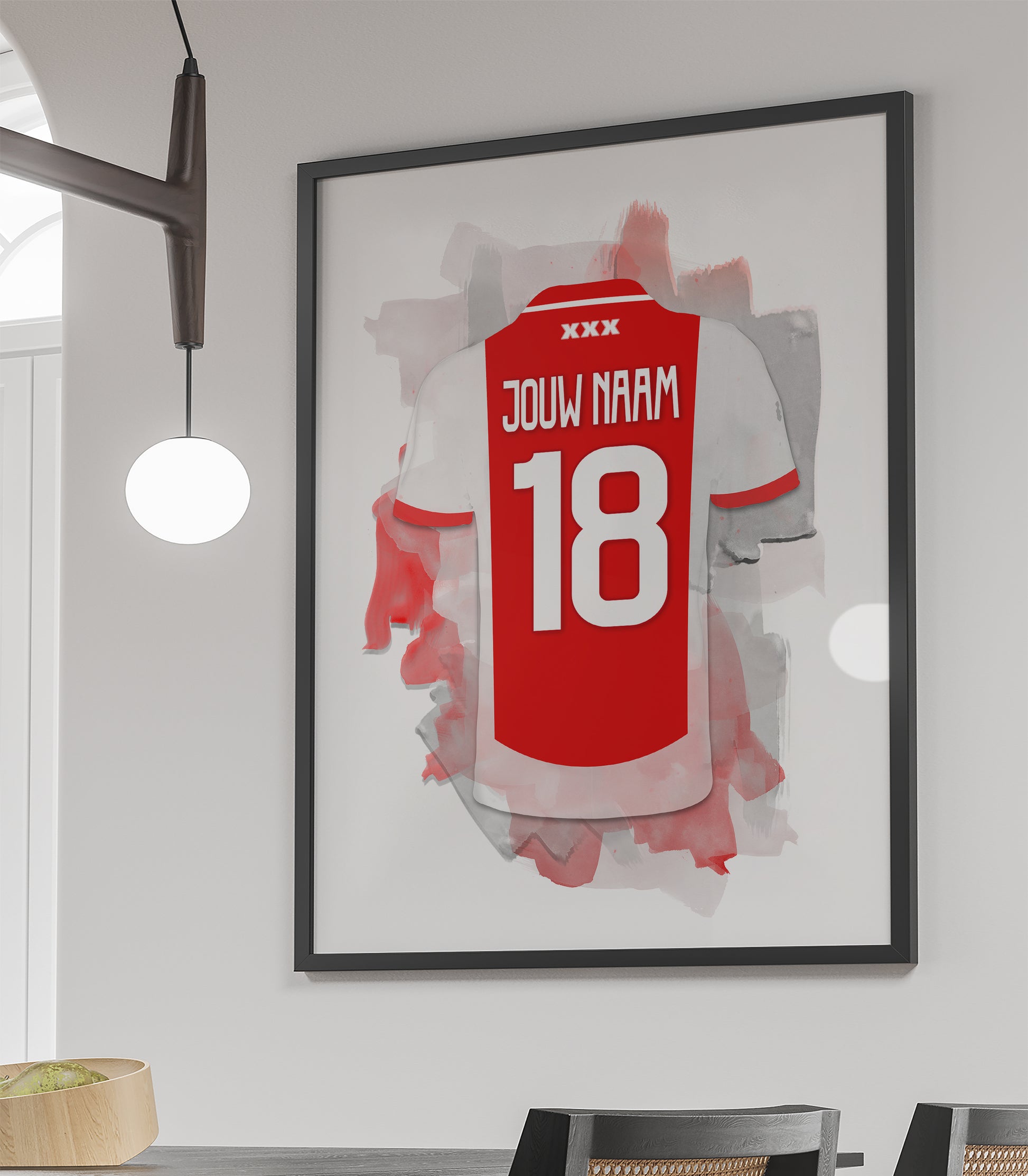 Ajax ingelijste poster met personalisatie - Ajax print met eigen naam