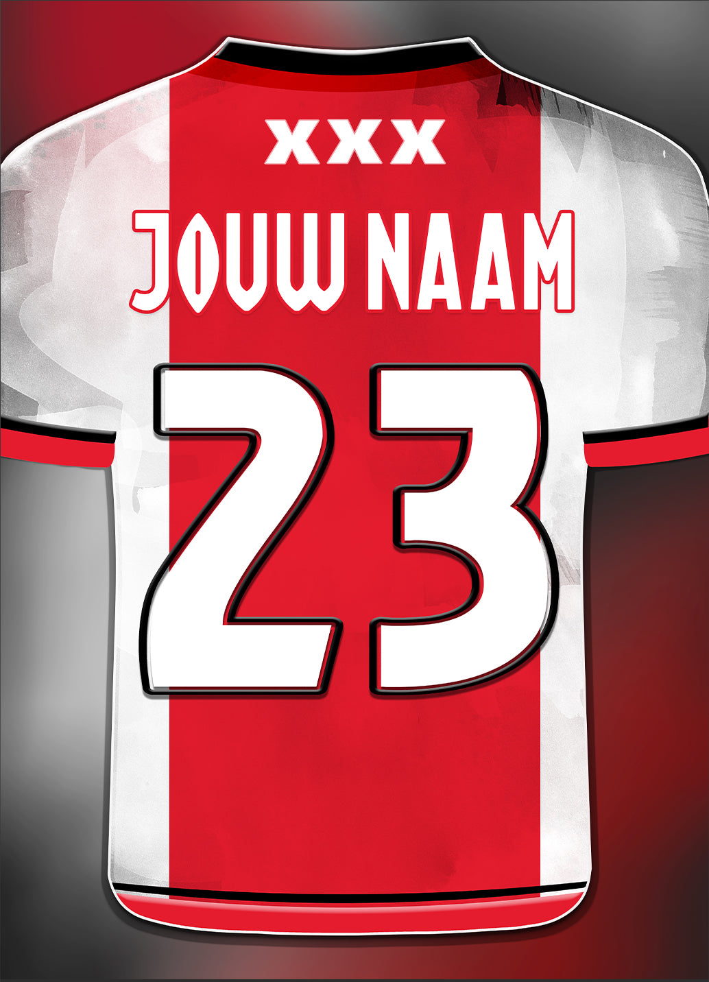 Ajax poster met naam en rugnummer