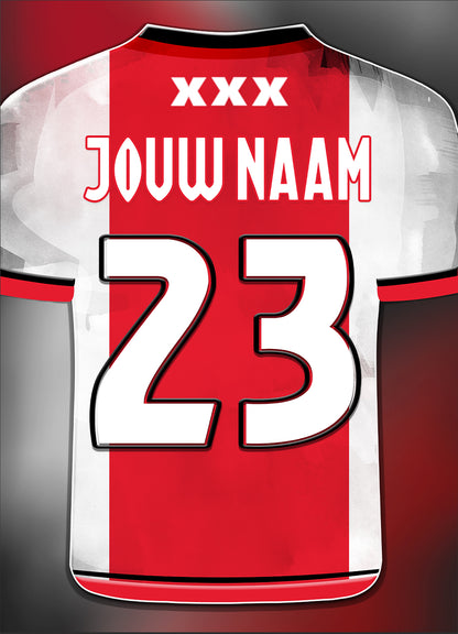 Ajax poster met naam en rugnummer