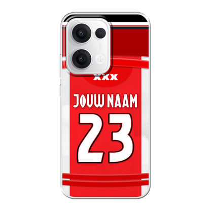 Ajax Amsterdam 2025-2026 telefoonhoesje met personalisatie - Oppo Reno telefoonhoesjes - Voetbal fan kado 