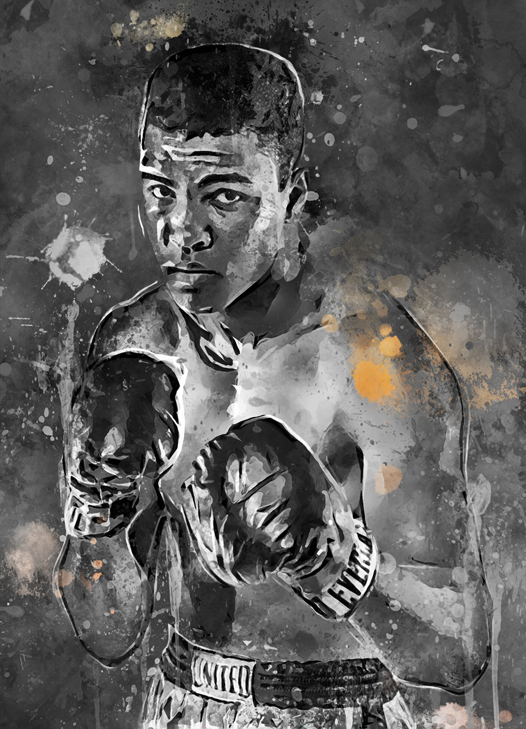 Muhammad Ali sport poster zwart wit