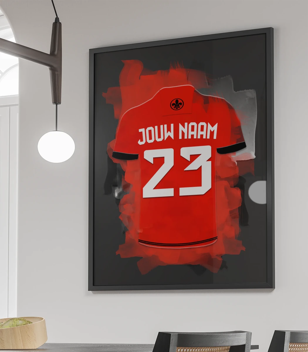 Almere City Voetbal Poster Met Personalisatie Jongenskamer