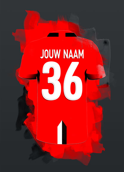 Almere City poster met eigen naam en rugnummer - Almere City poster met personalisatie