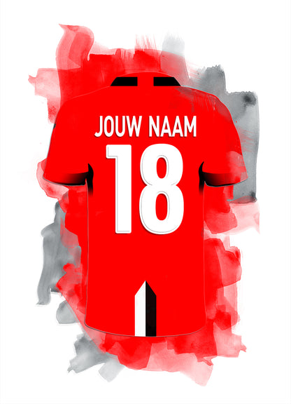 Almere City poster met eigen naam en rugnummer - Almere City poster met personalisatie