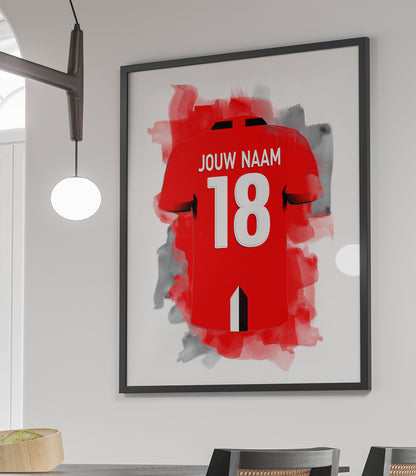 Almere City poster met eigen naam en rugnummer - Almere City poster met personalisatie