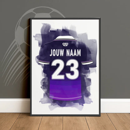 RSCA Anderlecht Poster Met Naam en Rugnummer Cadeau Wanddecoratie