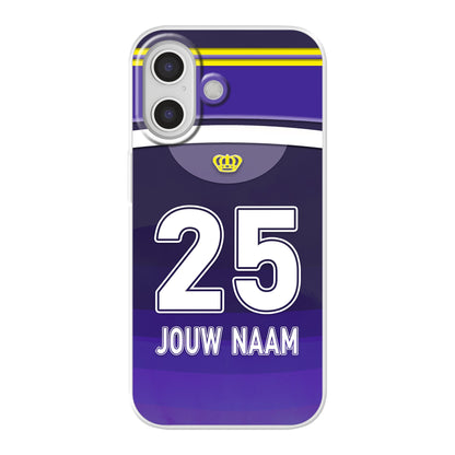 Anderlecht RSCA telefoonhoesje met naam - Apple iPhone - Voetbal fan RSCA kado
