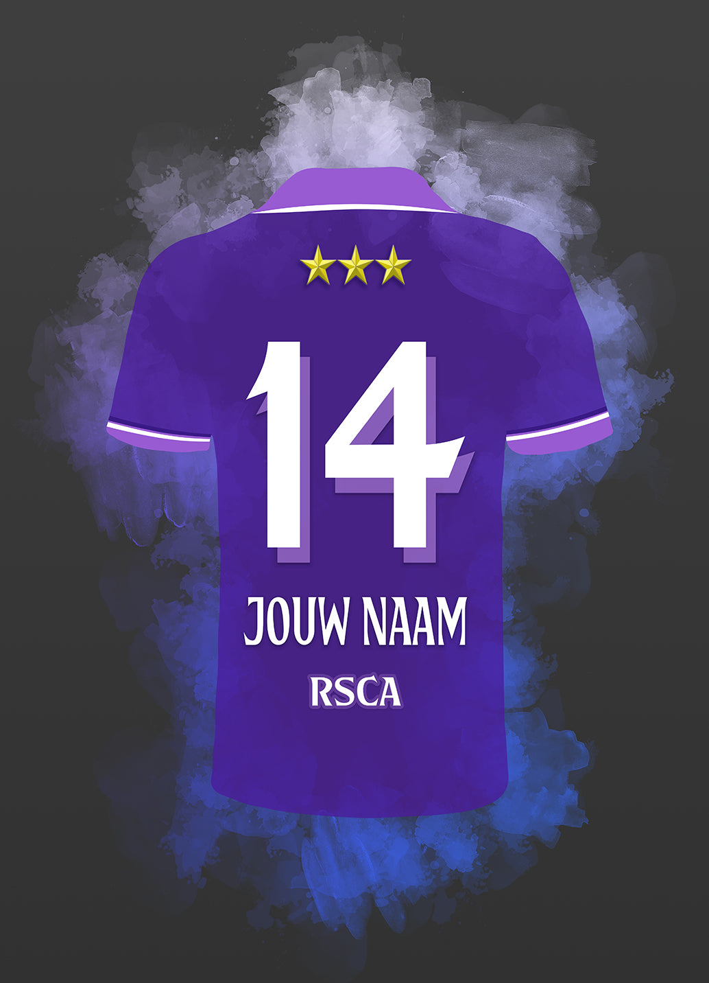 RSCA Anderlecht poster met eigen naam en rugnumer