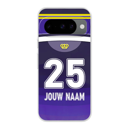 Anderlecht RSCA telefoonhoesje met naam - Google Pixel - Voetbal fan RSCA kado