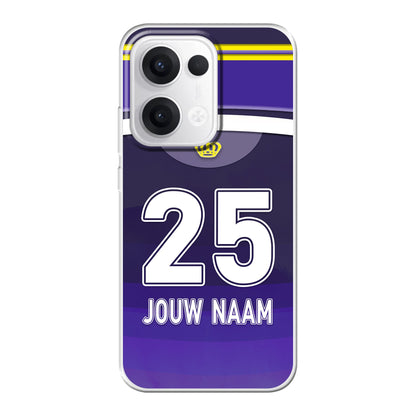 Anderlecht RSCA telefoonhoesje met naam - Oppo Reno - Voetbal fan RSCA kado