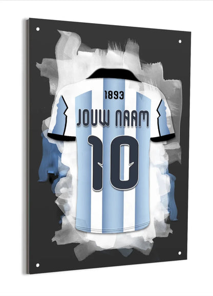 Argentijns Voetbal Elftal Aluminium Dibond Wanddecoratie