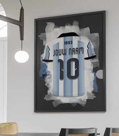 Argentijns Voetbal Elftal Poster Met Eigen Naam