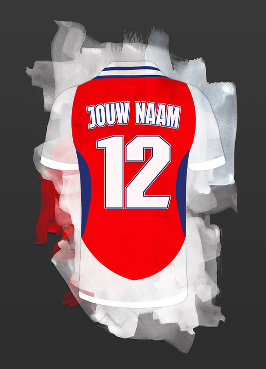 Arsenal FC poster met eigen naam en rugnummer - Arsenal poster met personalisatie