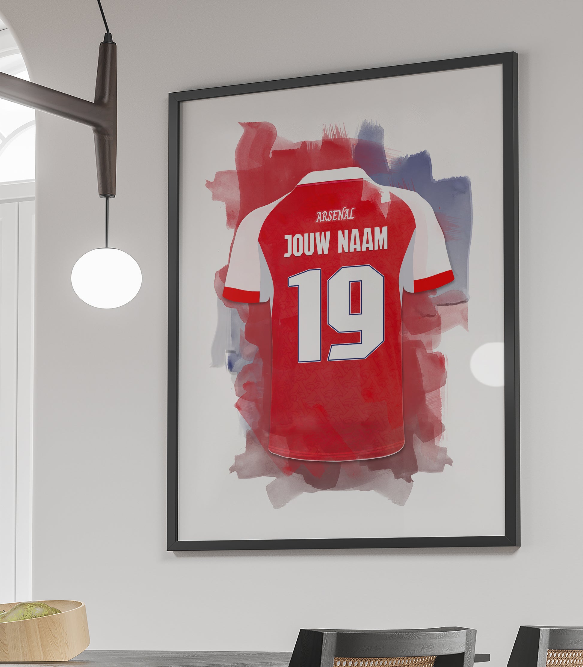 Arsenal wanddecoratie - Ingelijste poster - Voetbal fan cadeau met personalisatie