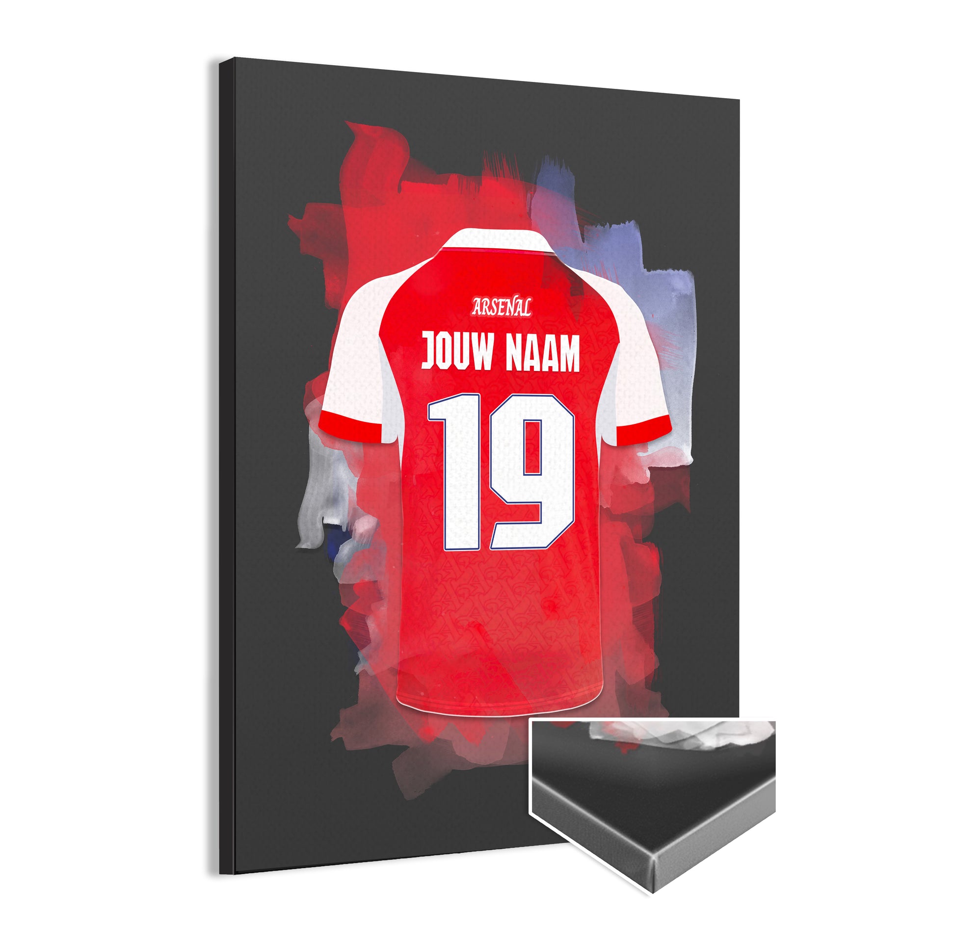 Arsenal wanddecoratie - Canvas poster - Voetbal fan cadeau met personalisatie