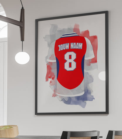 Arsenal FC poster met eigen naam en rugnummer - Arsenal poster met personalisatie