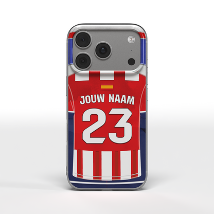 Atletico Madrid Telefoonhoesje Gepersonaliseerd Voetbal Cadeau