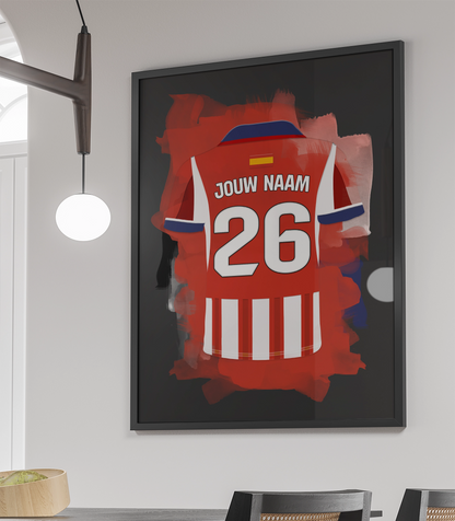Atletico Madrid Voetbal Poster Met Eigen Naam Verjaardag Cadeau