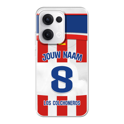 Atletico Madrid telefoonhoesje met naam - Oppo Reno