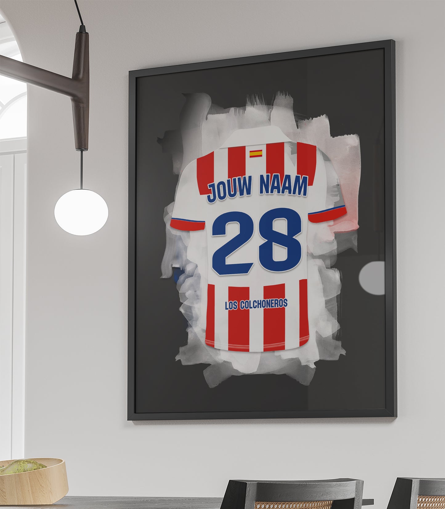 Atletico Madrid ingelijste poster met naam