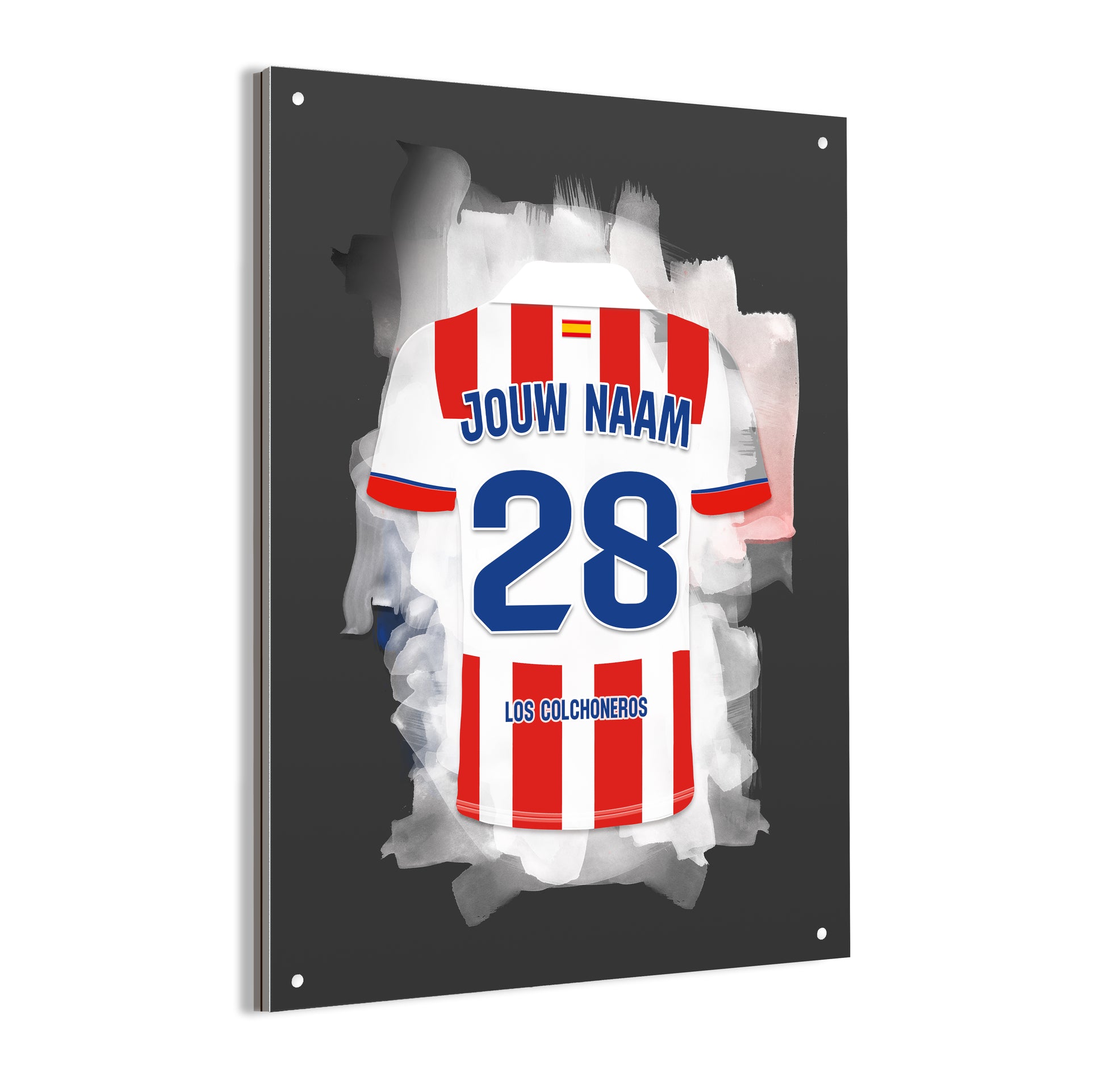 Atletico Madrid aluminium dibond poster met naam