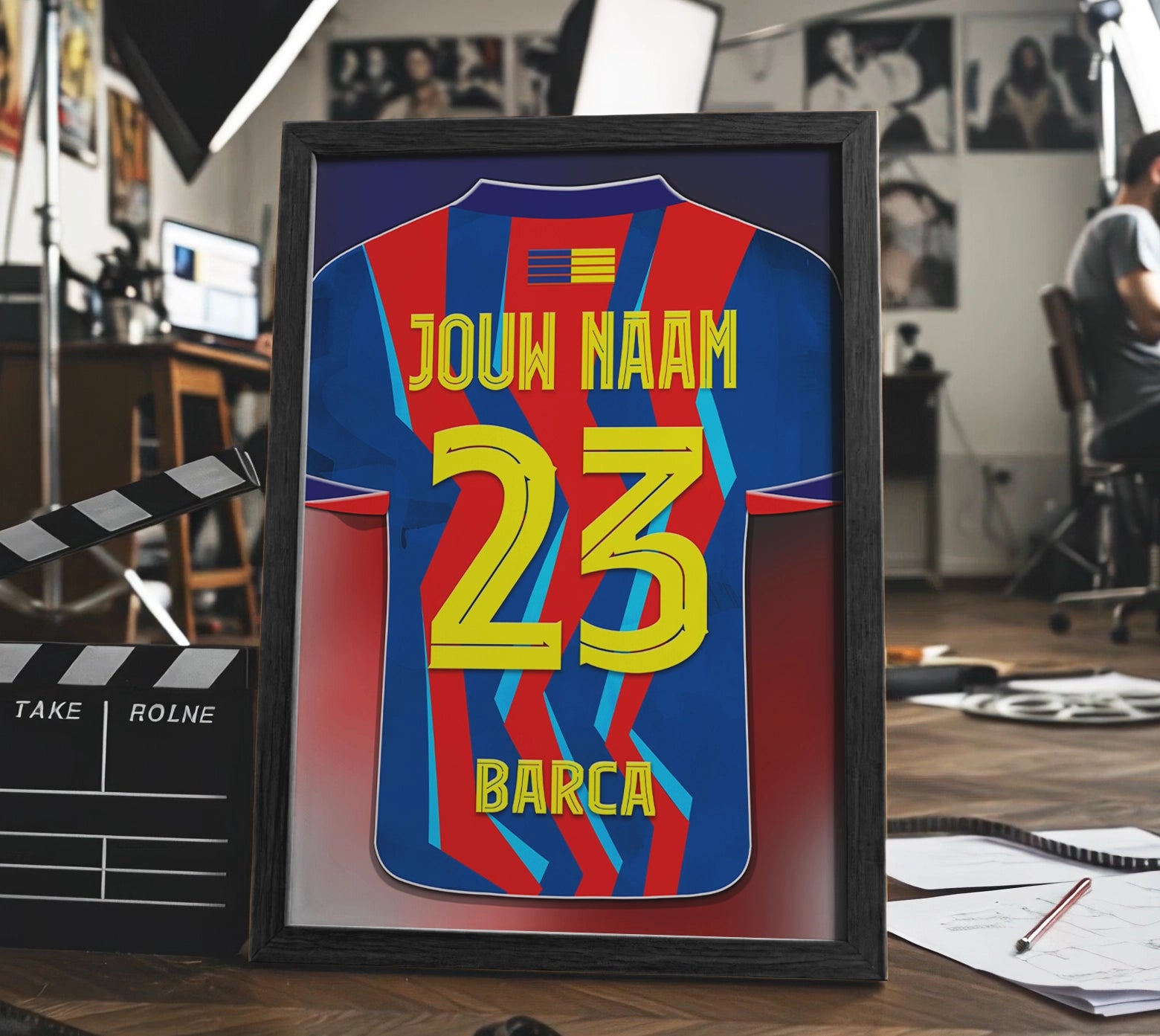 Voetbalposters voetbalclubs met eigen naam en rugnummer bij Wallofprints