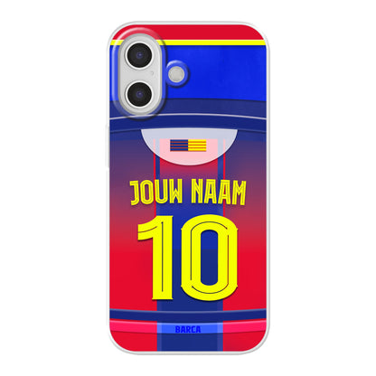 FC Barcelona telefoonhoesje met naam - Apple iPhone - Voetbal fan Barca kado