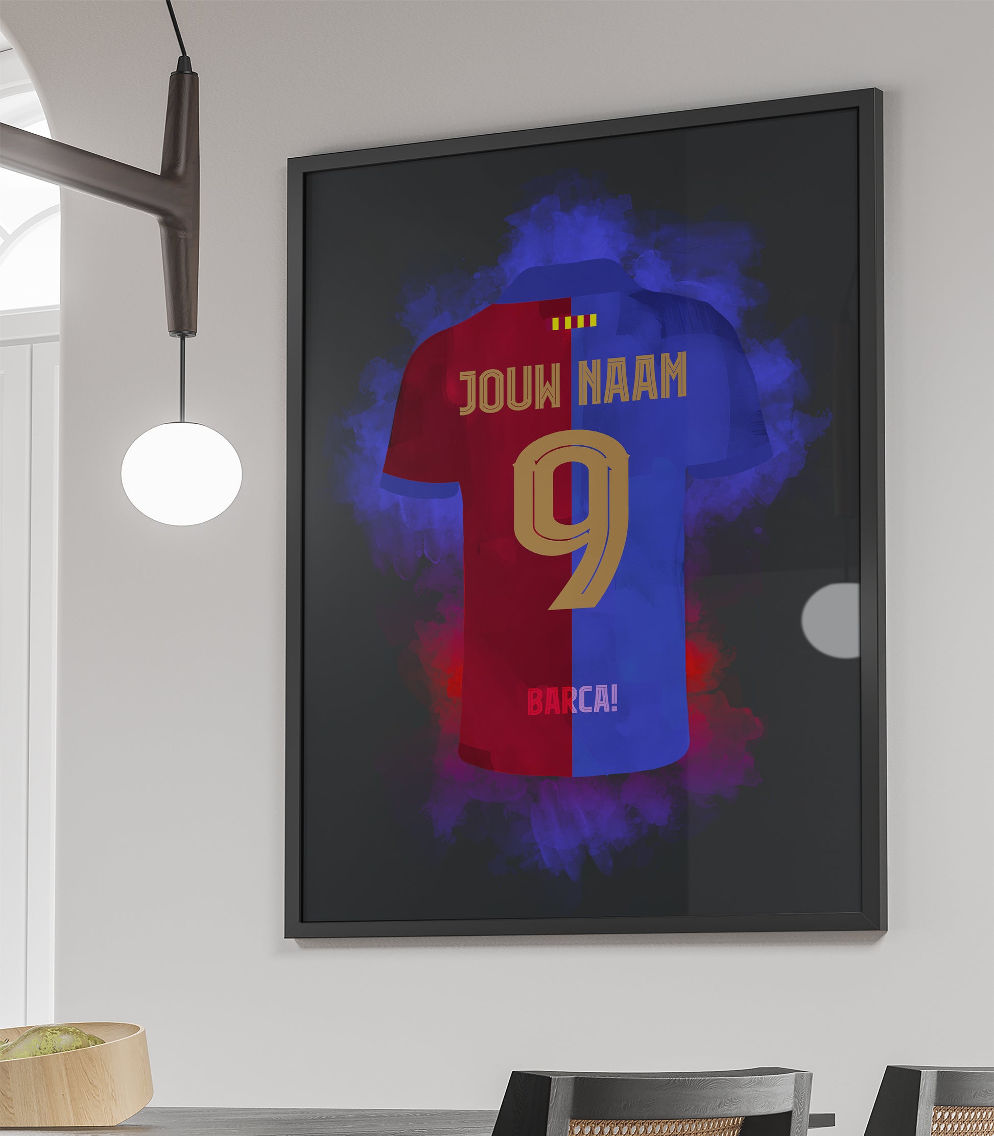 fc barcelona voetbalposter met eigen naam