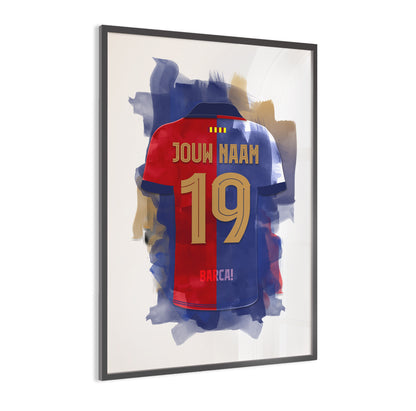 FC Barcelona wanddecoratie - Gepersonaliseerde poster - Voetbal fan cadeau