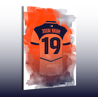FC Barcelona wanddecoratie - FC Barcelona shirt 2025-2026 poster - Aluminium poster - Barcelona voetbal fan kado