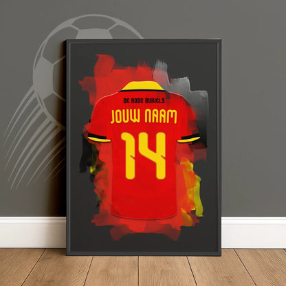 Belgisch Voetbal Elftal Voetbal Poster Met Naam Cadeau Jongenskamer