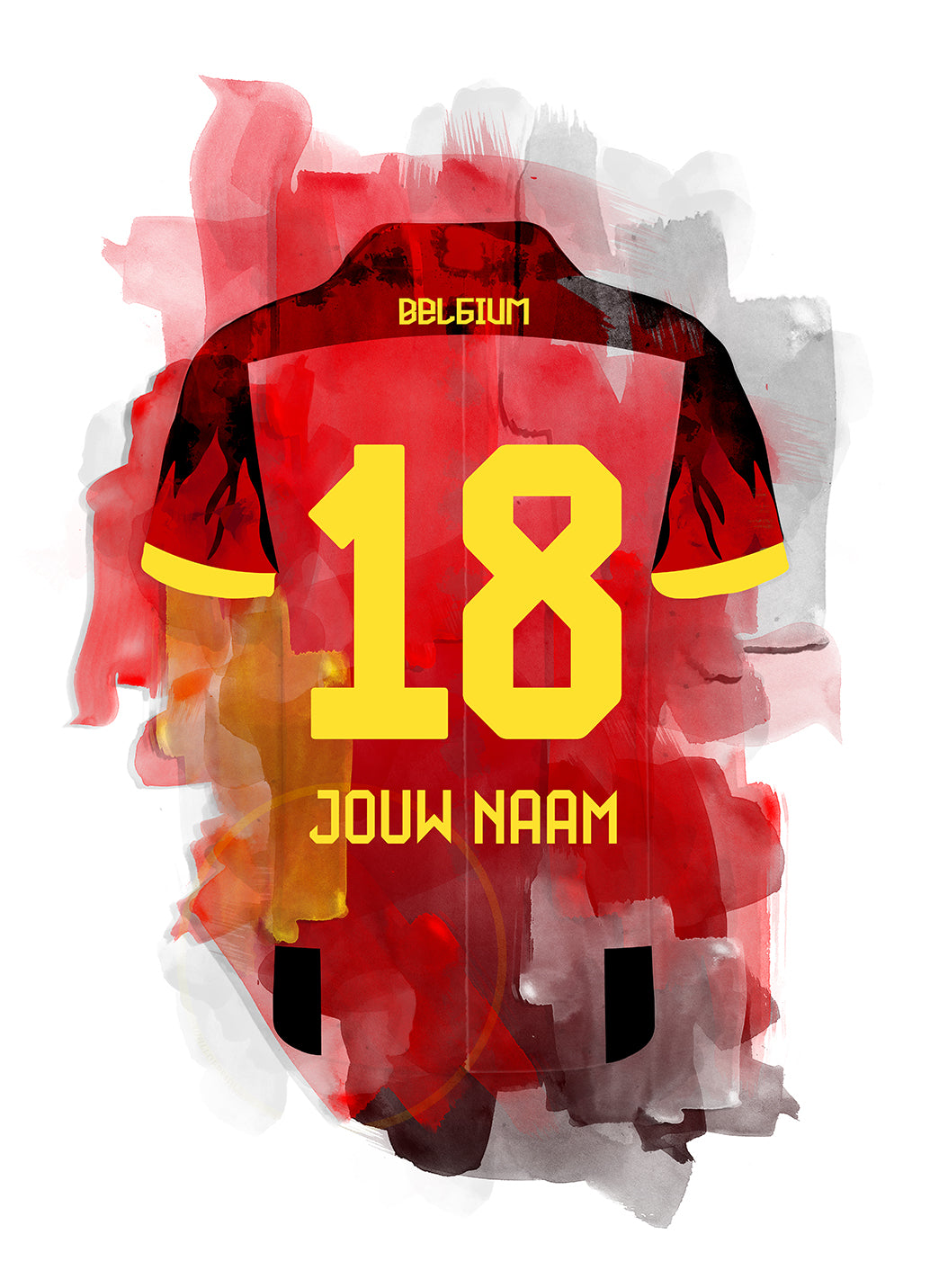 Belgie voetbal poster met naam en rugnummer