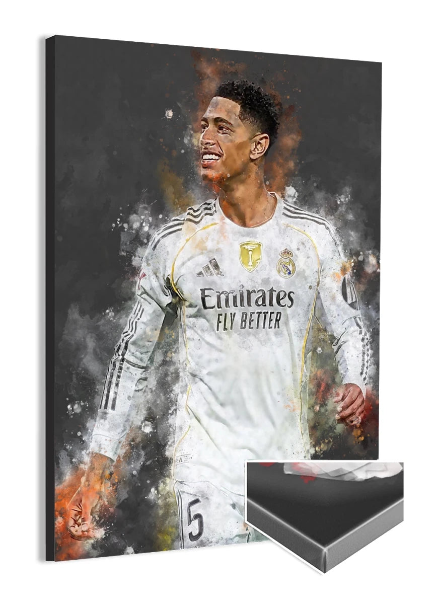 Jude Bellingham Voetbal Canvas Print Muurdecoratie