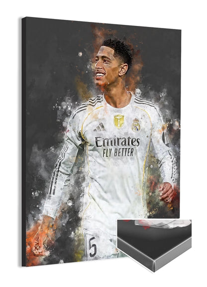 Jude Bellingham Voetbal Canvas Print Muurdecoratie