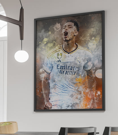 Jude Bellingham wanddecoratie - Ingelijste poster - Voetbal fan kado