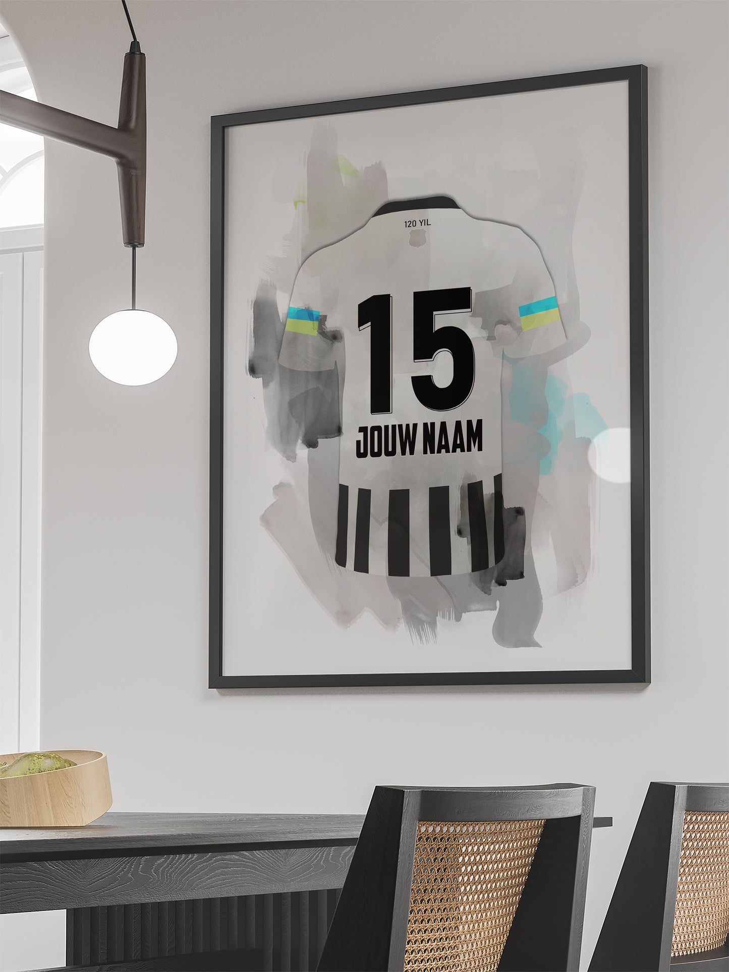 Besiktas voetbal poster | Thuis | Gepersonaliseerde poster met eigen naam & rugnummer