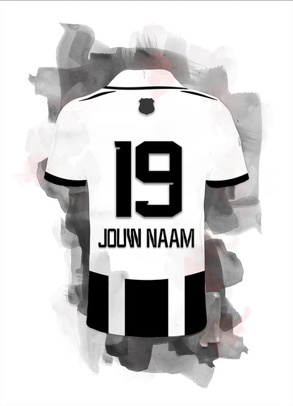 Besiktas witte poster met eigen naam en rugnummer - Besiktas poster met personalisatie