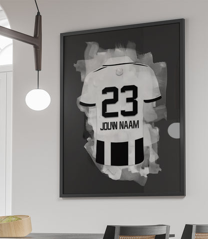 Besiktas ingelijste poster met eigen naam en rugnummer - Besiktas poster met personalisatie