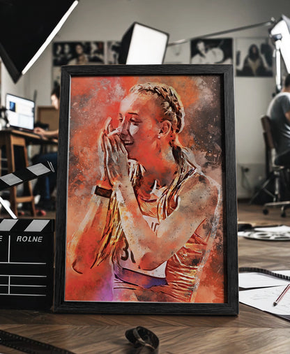 Femke bol ingelijste poster in waterverfstijl