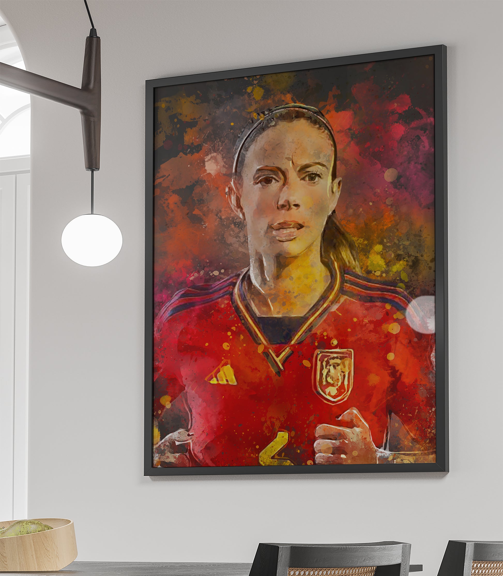 Bonmati ingelijste voetbalposter vrouwen voetbal