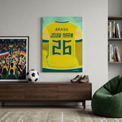 Braziliaans Voetbalelftal Wanddecoratie Canvas
