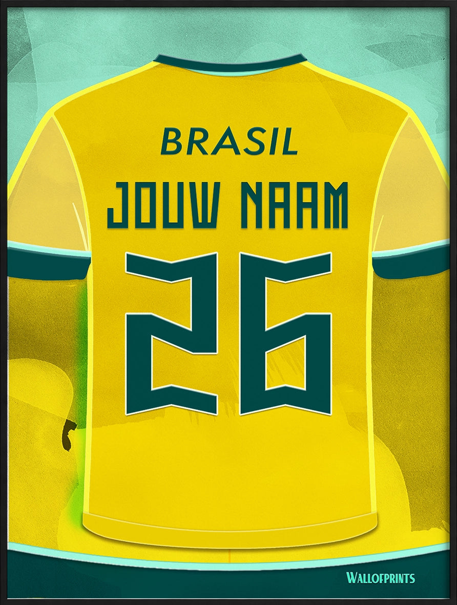 Braziliaans Voetbalelftal Wanddecoratie Gepersonaliseerd