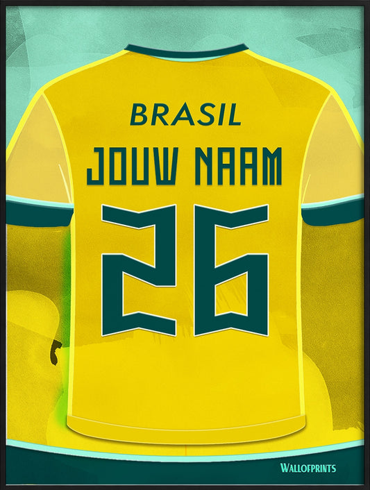 Braziliaans Voetbalelftal Wanddecoratie Gepersonaliseerd