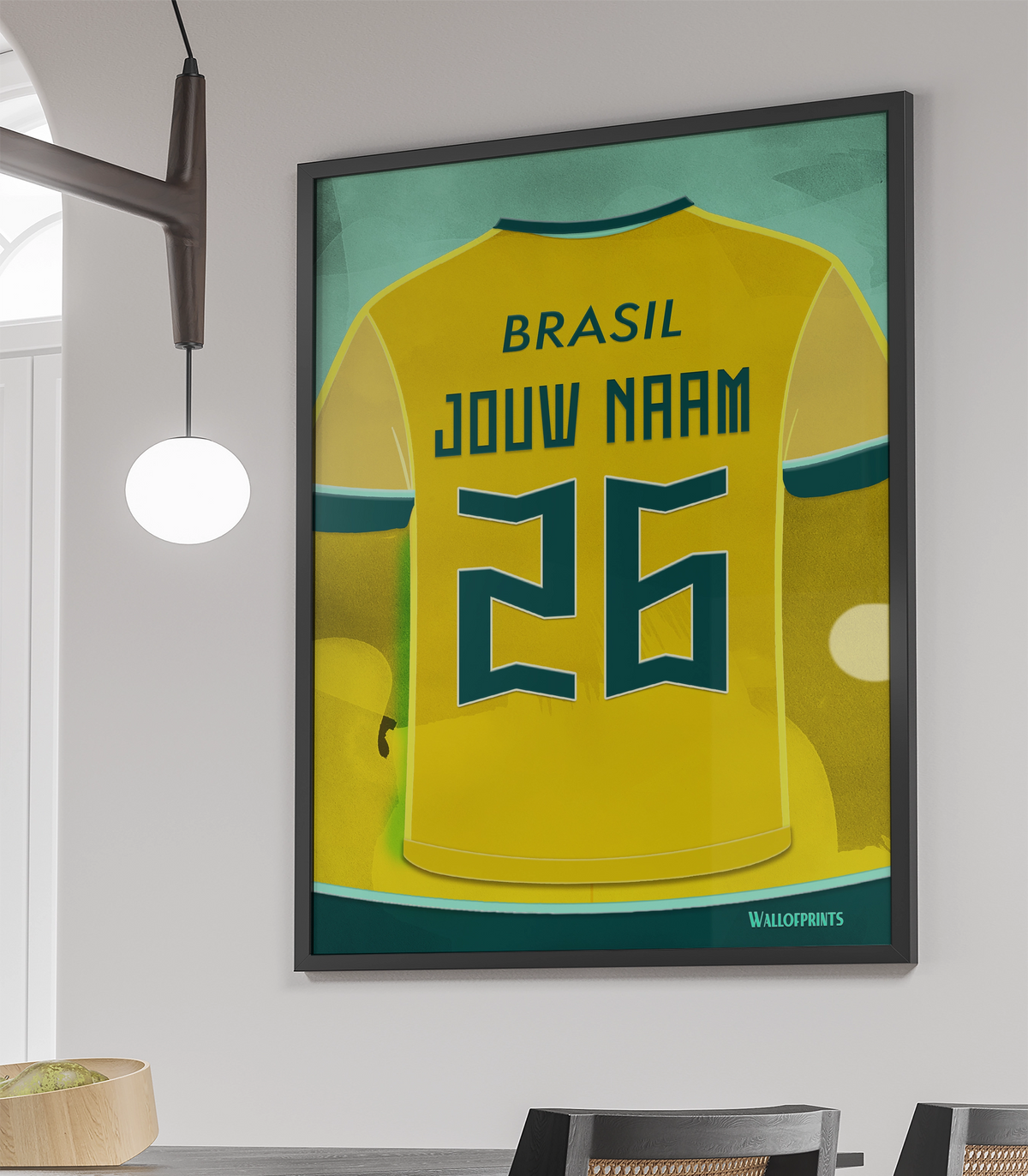Braziliaans Voetbalelftal Wanddecoratie Poster Met Lijst