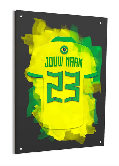 Braziliaans Elftal Voetbal Aluminium Dibond