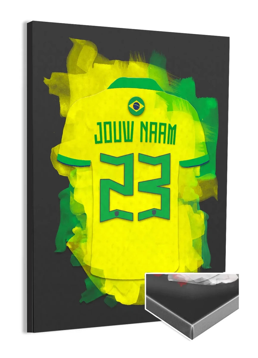 Braziliaans Elftal Voetbal Canvas Wanddecoratie
