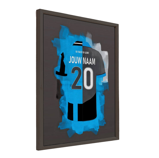 Club Brugge canvas met baklijst - Voetbal cadeau wanddecoratie