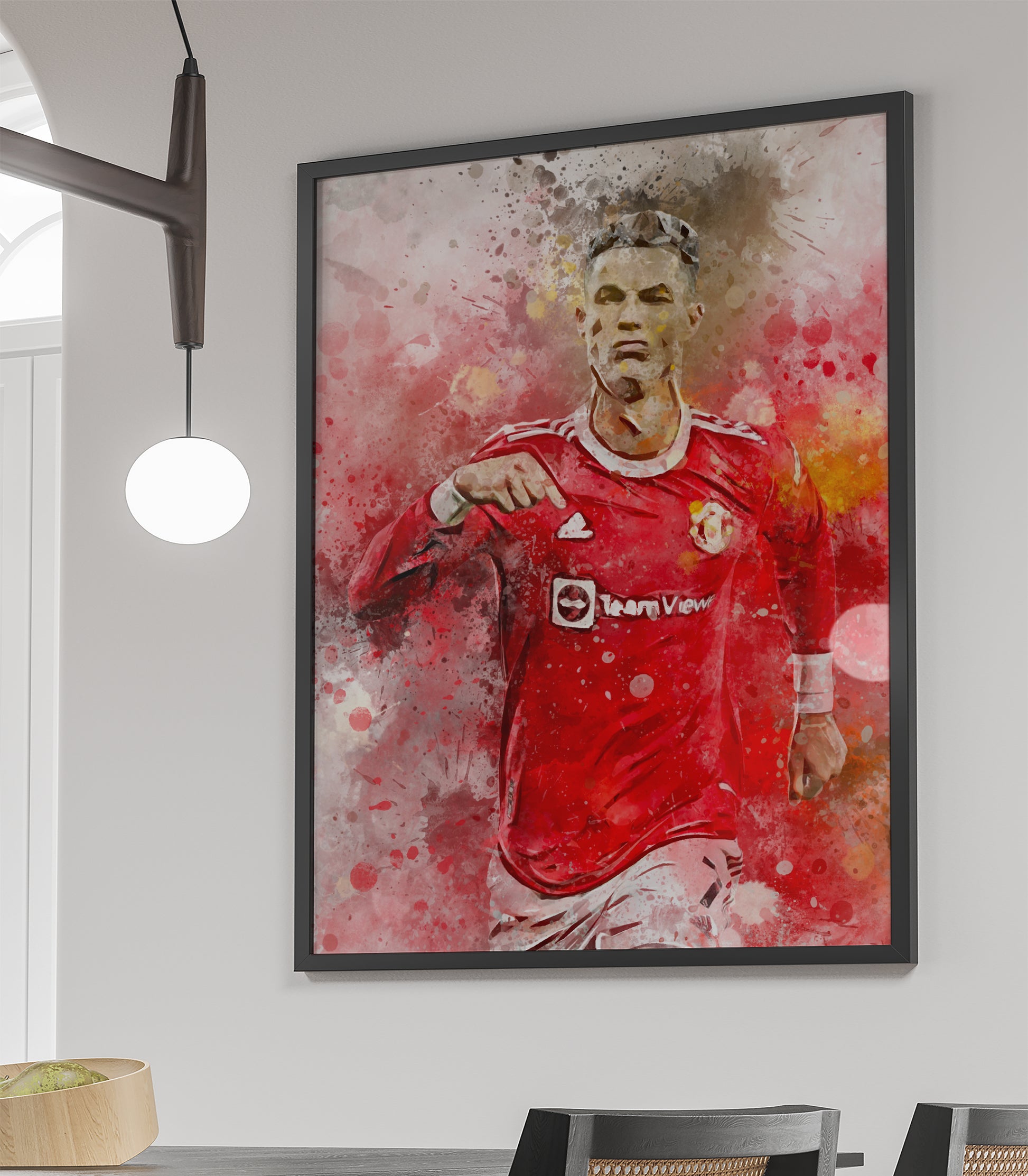 Cristiano Ronaldo wanddecoratie - Man United - Ingelijste poster - Voetbal fan cadeau